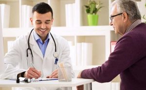 Doctor consultation with a patient regarding available health services